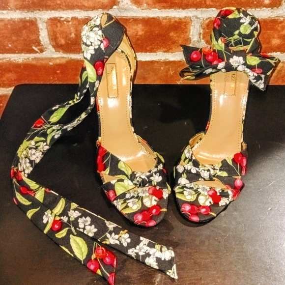 Aquazzura Shoes Aquazzura All Tied Up 5mm Cherry Blossom Sandals